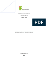 Relatório - Determinação Do Teor de Umidade