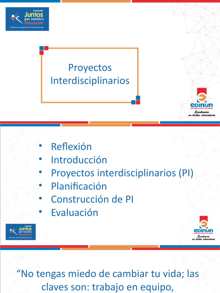 Proyectos Interdisciplinarios en Educación | PDF | Plan de estudios ...