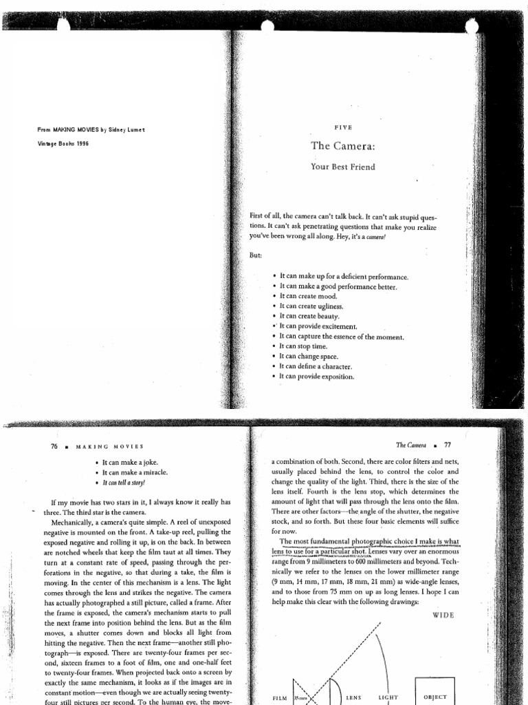 From MAKING MOVIES by Sidney Lumet Vintage Books 1996 PDF