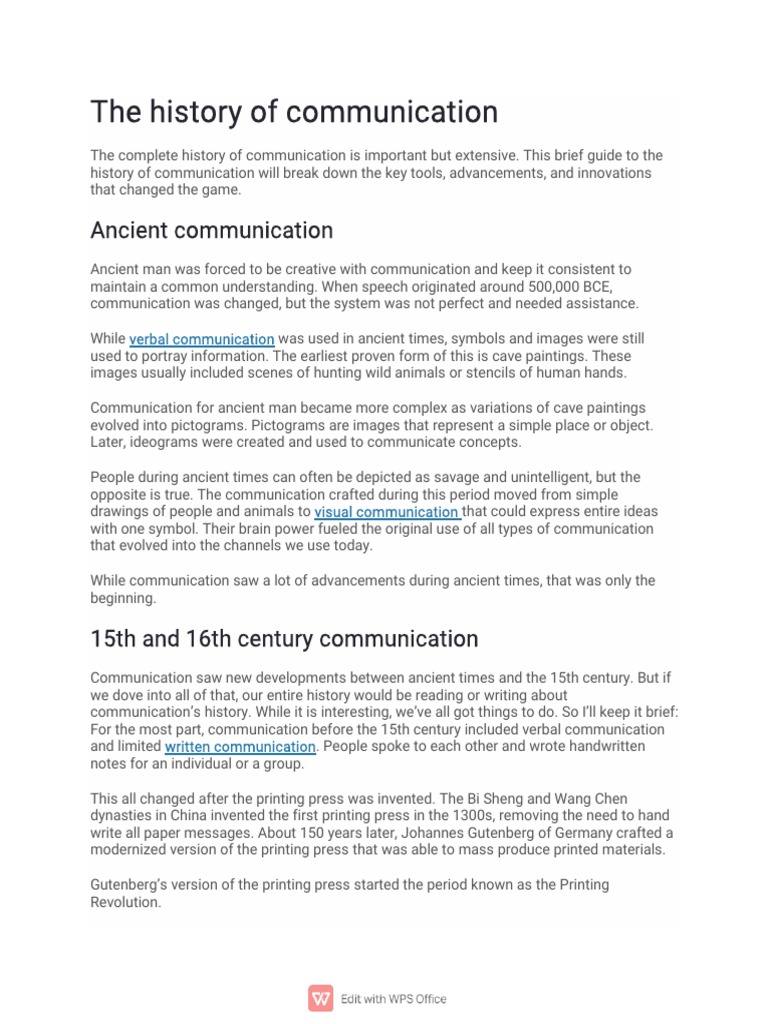 Evolution of Communication Tools | PDF