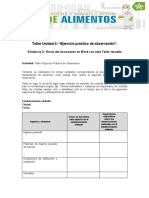 Taller Unidad 4: "Ejercicio Práctico de Observación".: Evidencia 2: Envío Del Documento en Word Con Este Taller Resuelto