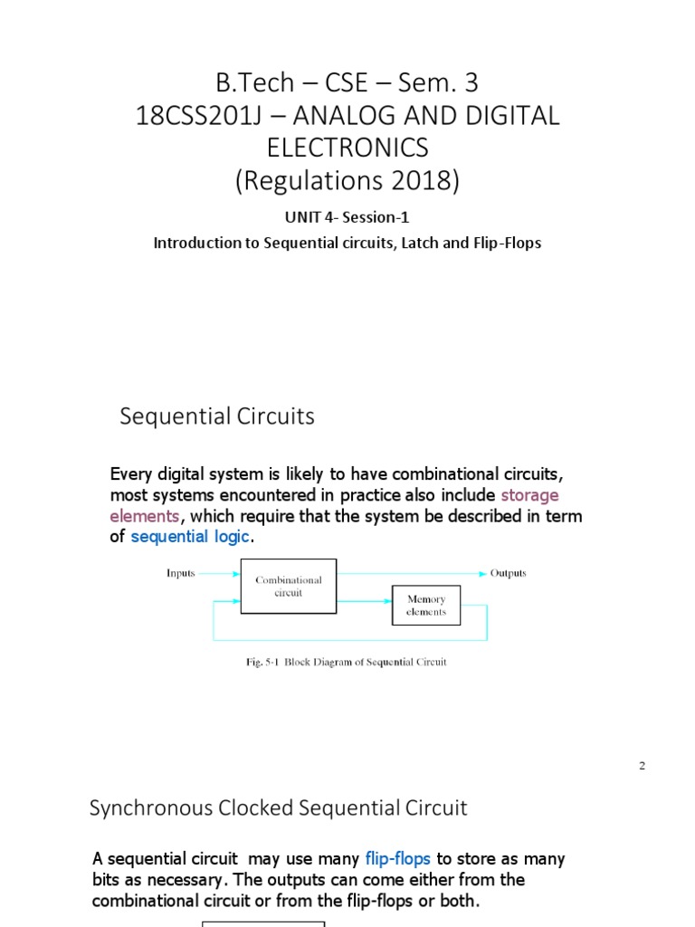 Sequential Circuits | PDF | Computer Engineering | Electrical Engineering