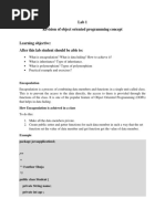Lab 1 Revision of Object Oriented Programming Concept: Encapsulation