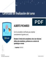 Certificado de Finalización Del Curso: Alberto Pichardo Alberto Pichardo