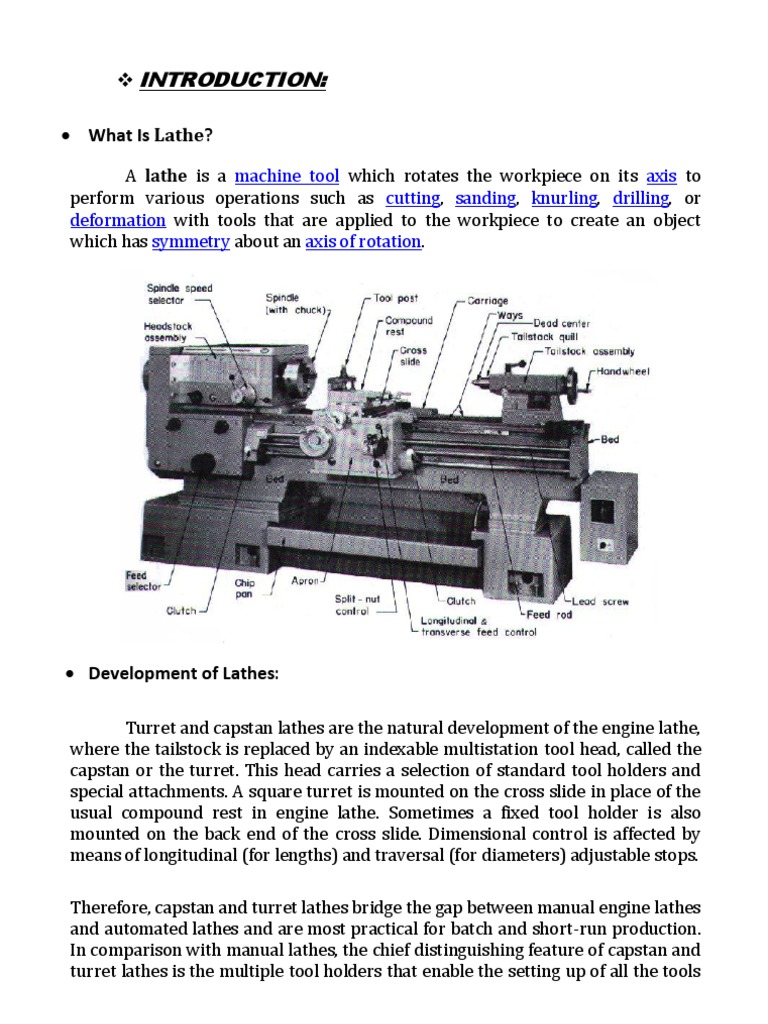 Capstan & Turret Lathes Machining Woodworking