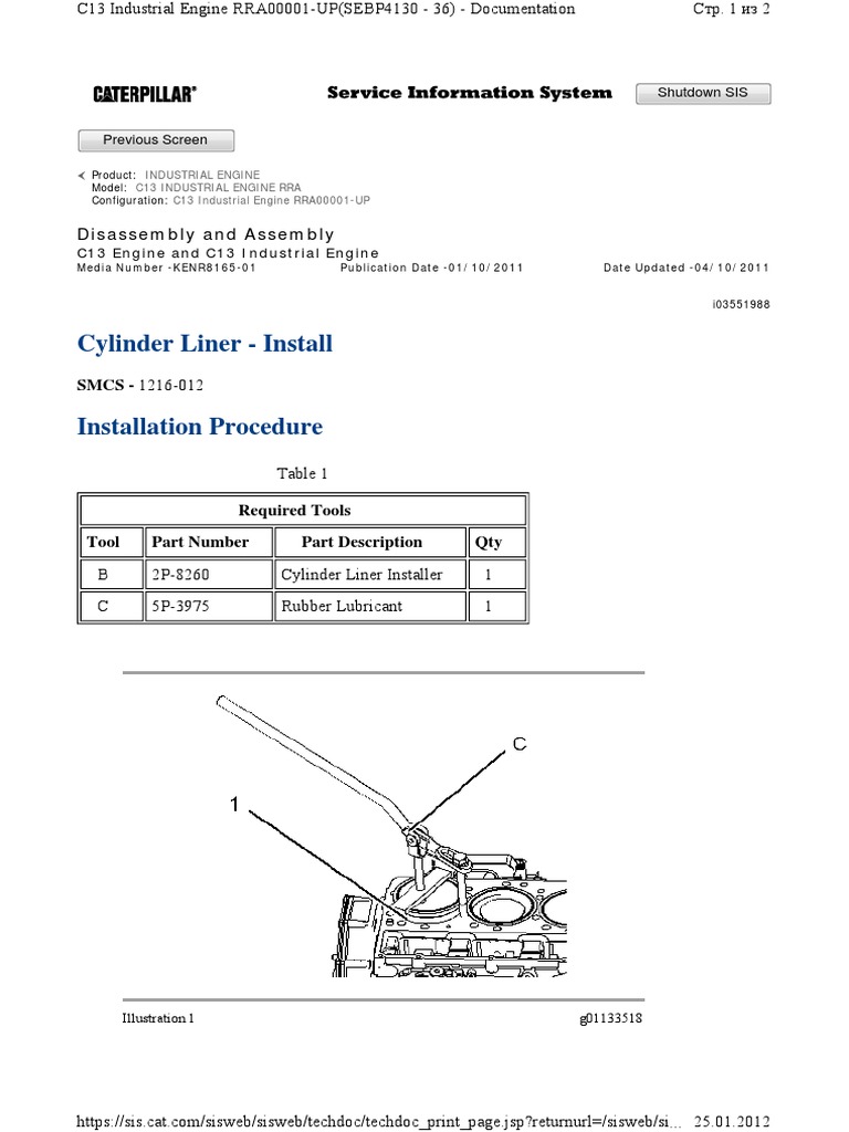 Cylinder Liner - Install: Disassembly and Assembly | PDF
