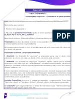 Estudo da teoria da aula 02 – “Preposição e Conjunção