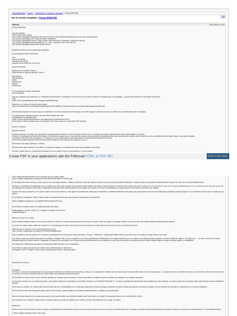 Configuraciones Engine Ini | PDF | Eje | Neumático