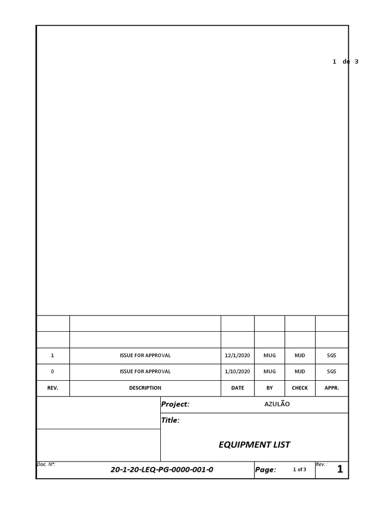 Project: Title:: Equipment List | PDF | Liquefied Natural Gas | Applied ...