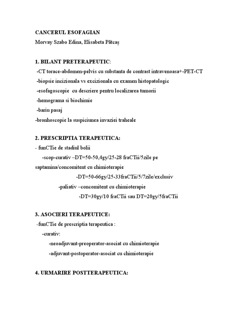 21 - Protocoale Terapeutice CC Esofagian, Gastric, Rectal | PDF