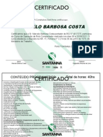Certificado de curso de operação de rolo compactador