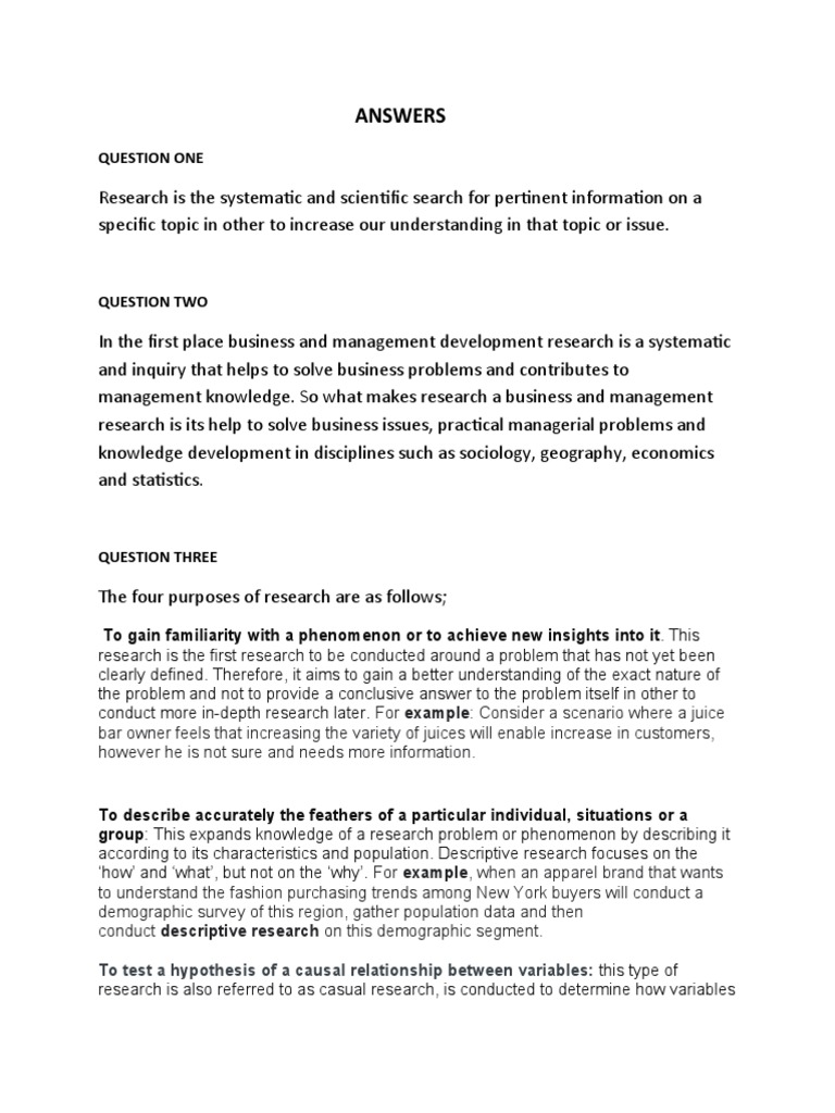 Understanding Business Research Purposes | PDF | Experiment | Science