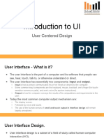 Introduction To UI: User Centered Design