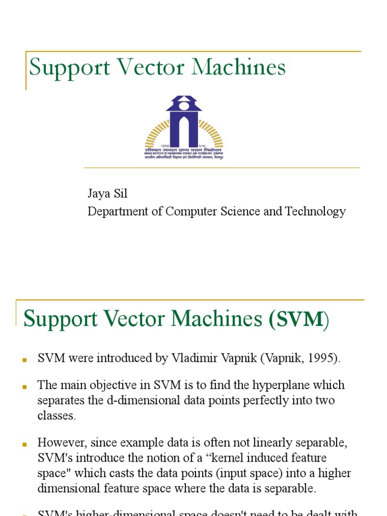 Support Vector Machine | Download Free PDF | Vector Space | Applied ...