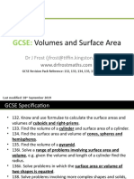 Volumes and Surface Area: Gcse