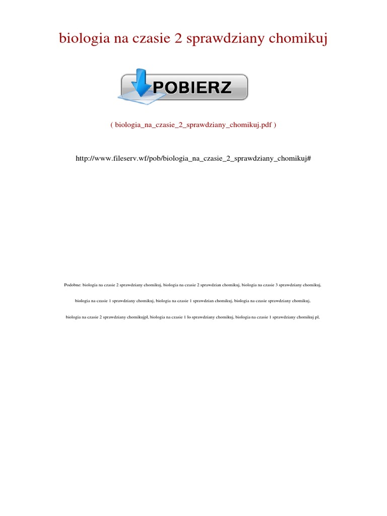 Biologia Na Czasie 2 Sprawdziany Pdf