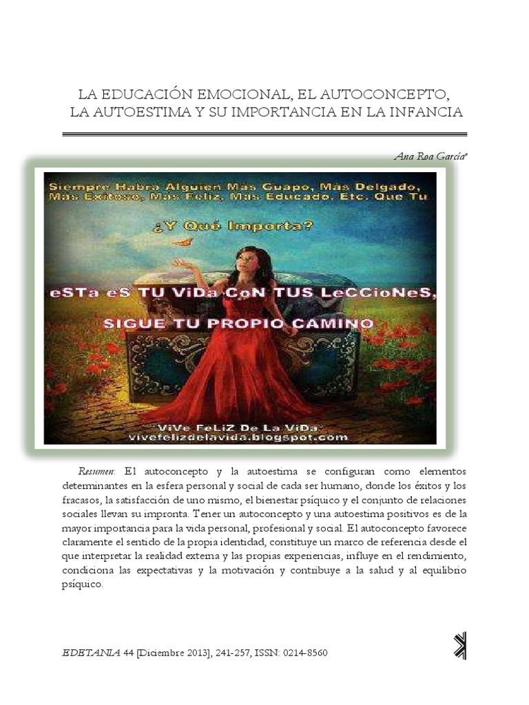 Actividades de Autoconocimiento Infantil | PDF | Autoestima | Las emociones