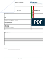 Check List Rotary Packer: Packing Plant General Status