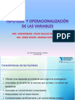 Hipotesis y Operacionalizacion de Las Variables