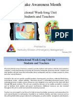 Earthquake Awareness Month: Instructional Week-Long Unit For Students and Teachers