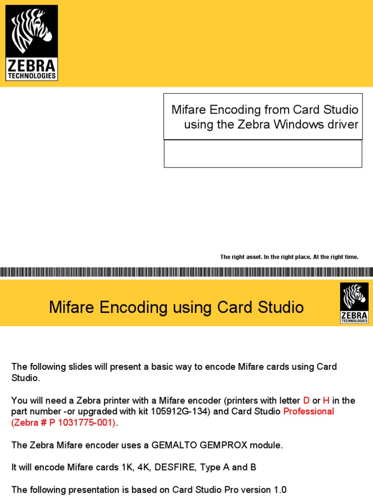 Mifare Card Encoding Guide with Zebra | PDF | Icon (Computing) | Computing