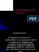 Algebraic Expressions and Terms