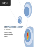 2011 Pure Math Summary