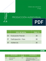 Criterios de Evaluacion - Produccion Audiovisual - III Fase