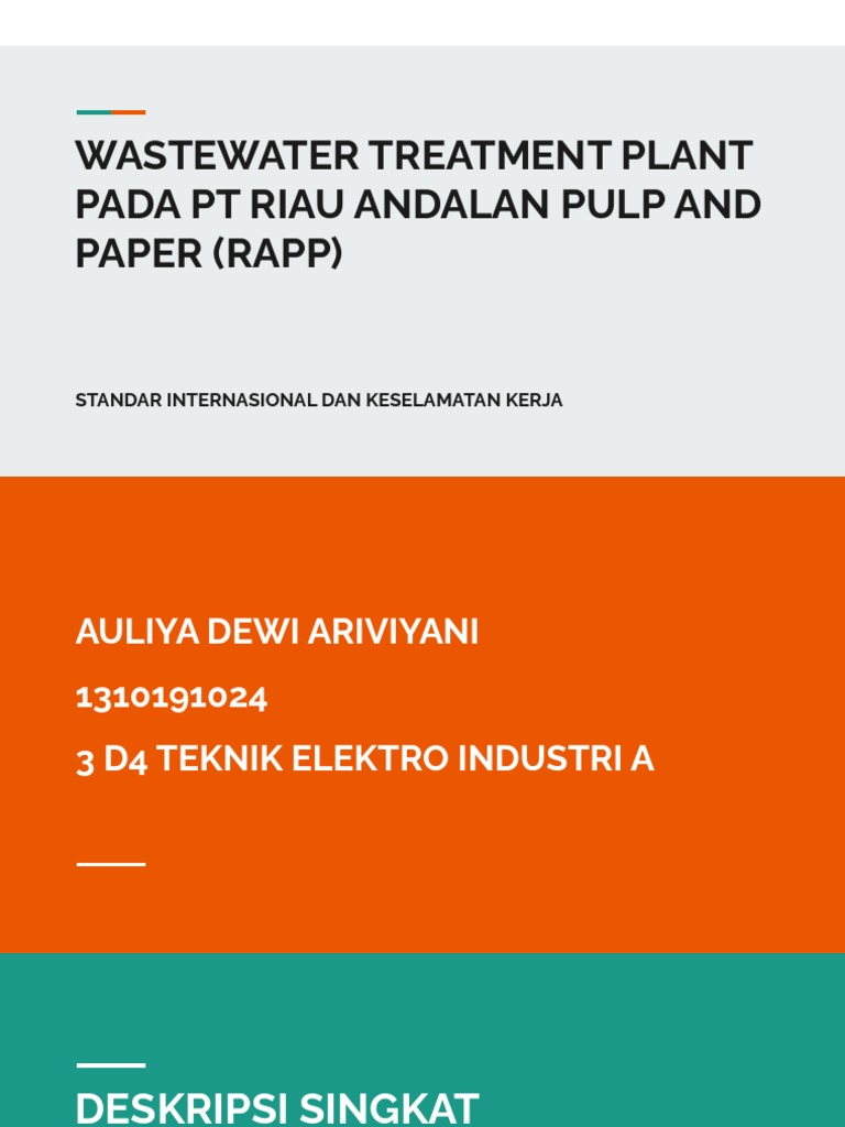Wastewater Treatment Plant Pada PT Rapp | PDF