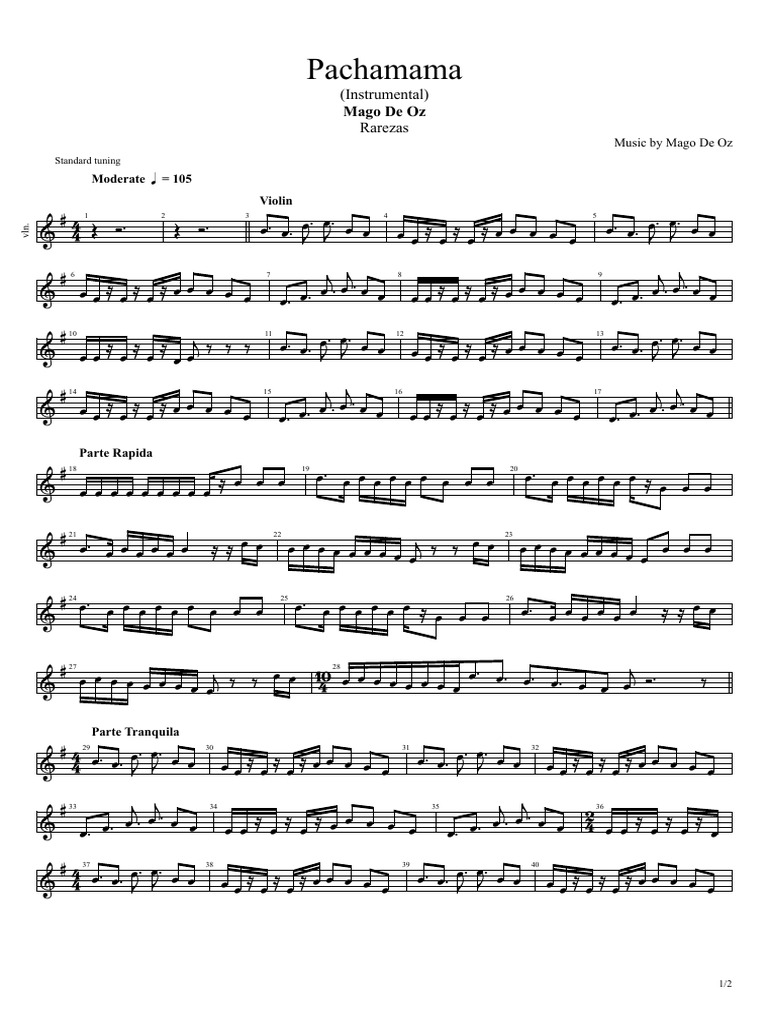 Partitura Instrumental Pachamama | PDF | Instrumentos de cuerda