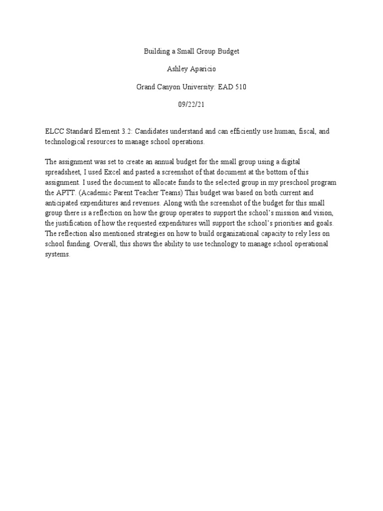 Small Group Budgeting for Education | PDF | Budget