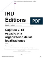 Espacio y Territorio - Capítulo 2. El Espacio o La Organización de Las Localizaciones - IRD Éditions