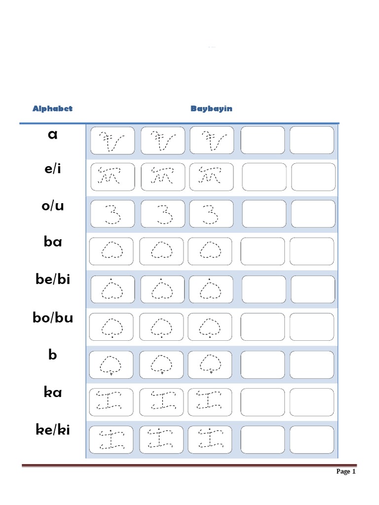 Baybayin Workbook Pdf