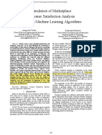 Simulation of Marketplace Customer Satisfaction Analysis Based On Machine Learning Algorithms