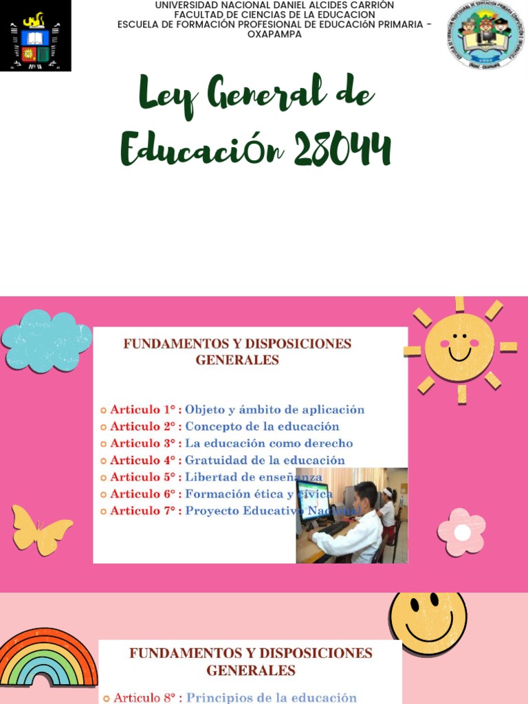 Ley General de Educación 28044 | PDF