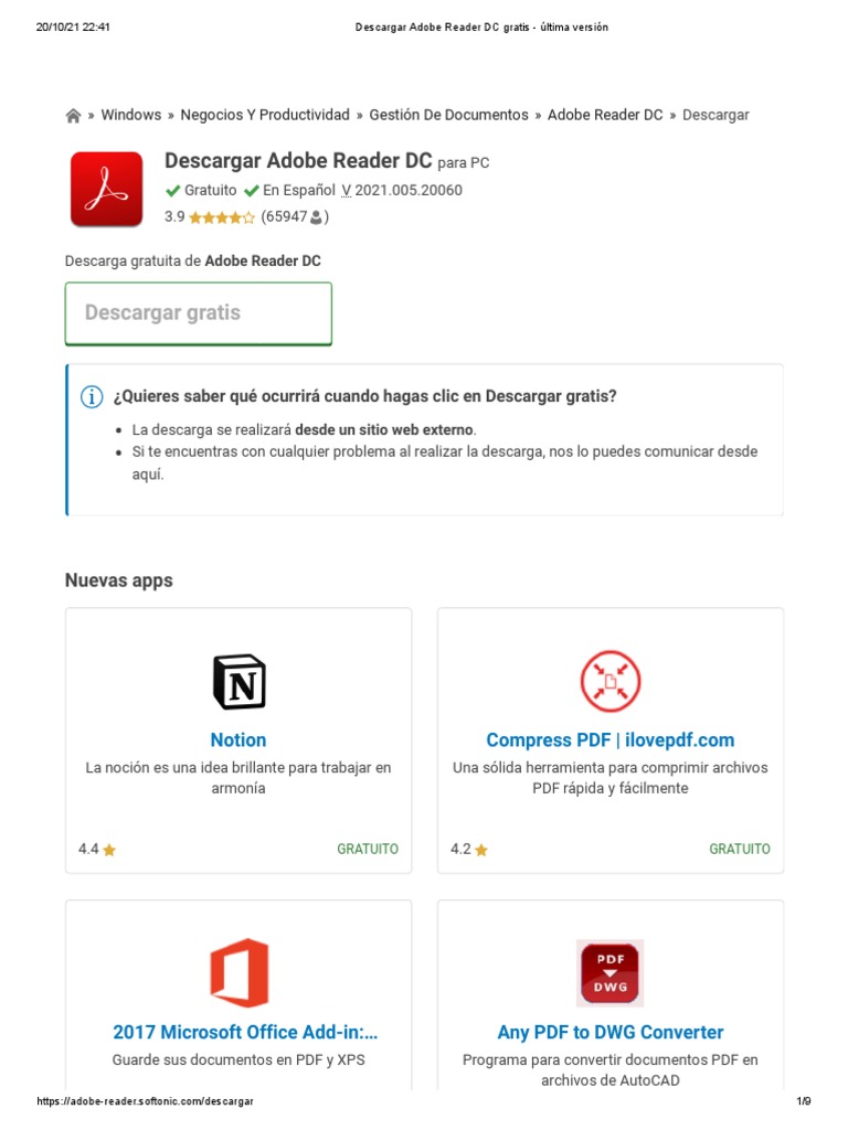 Descargar Adobe Reader DC Gratis - Última Versión | PDF | Microsoft ...