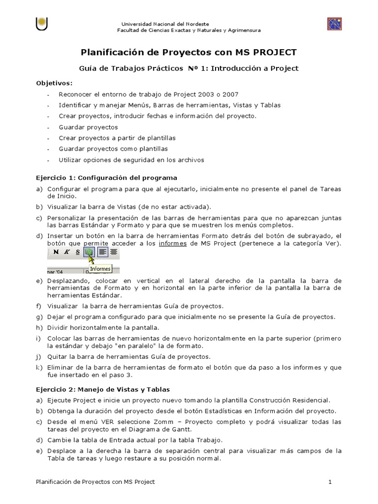 Guía Práctica MS Project: Introducción | PDF | Archivo de computadora ...