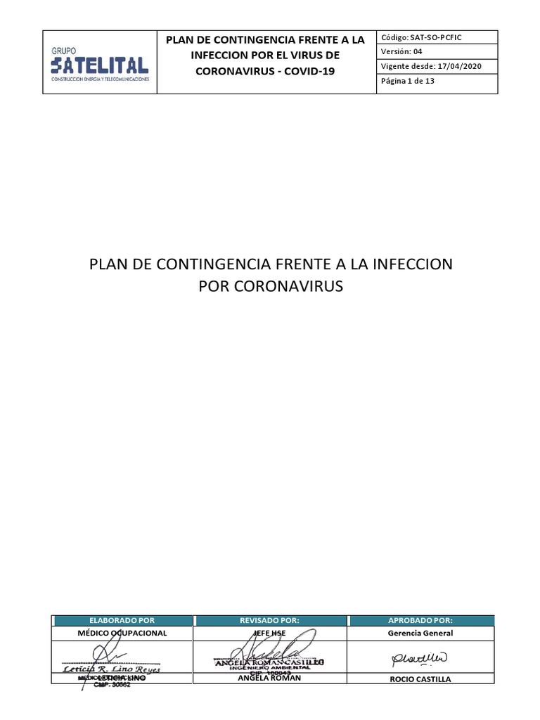 Plan de Contingencia COVID-19 para Empresas | PDF | Lavado de manos ...