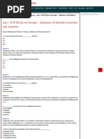250+ Top Mcqs On Groups - Existence of Identity & Inverse and Answers