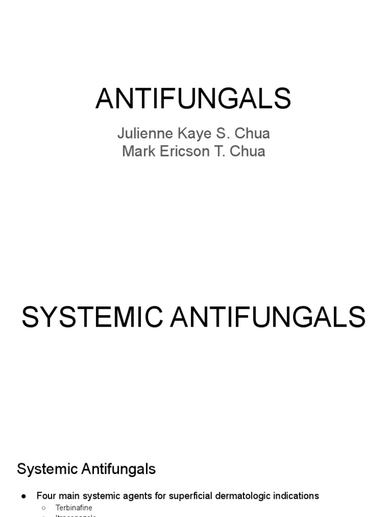 Systemic Antifungals Guide PDF Candidiasis Diseases And Disorders