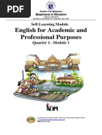 English For Academic and Professional Purposes: Quarter 1 - Module 1