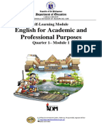 English For Academic and Professional Purposes: Quarter 1 - Module 1