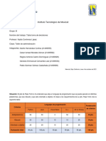 Tabla de Toma de Decisiones