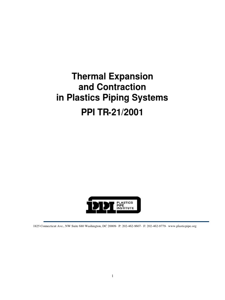 Tr21 Thermal Expansion Contraction Plastic Pipe PDF