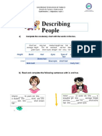 Describing People: Complete The Vocabulary Chart With The Words in The Box