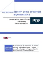 La generalización como estrategia argumentativa (diapositivas) 2020 -marzo