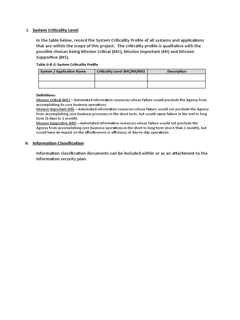 System Criticality Levels Overview | PDF | Business | Computers