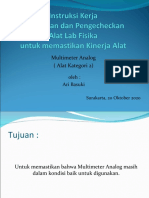 Instruksi Kerja Perawatan Dan Pengecheckan Alat Lab Fisika - Multimeter Analog