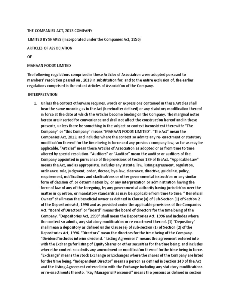 The Companies Act PDF Stocks Securities (Finance)