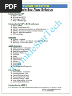 Basic Sap Abap Syllabus: Twinklestartech